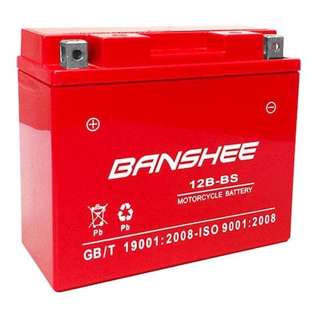 Banshee 12B-BS-Banshee-012 12V 10Ah YT12B-BS Sealed SMF SLA AGM Battery For Yamaha 650 XVS650 VStar All 1998-2011